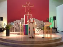 A blessing service as part of a day of action in defiance to the Vatican’s ruling on same-sex unions in the Youth Church in Würzburg, Germany, May 10, 2021.